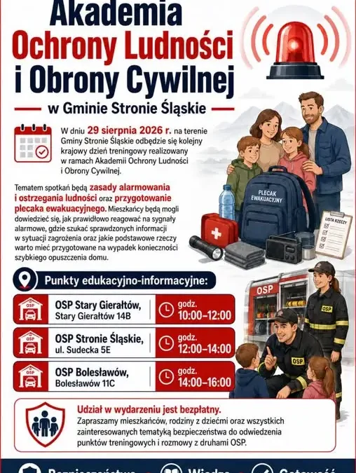 Krajowy Dzień Treningowy w Gminie Stronie Śląskie – sprawdź, jak przygotować się na sytuacje kryzysowe