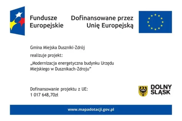 Duszniki-Zdrój: Urząd Miejski przejdzie termomodernizację za 2,3 mln zł z UE