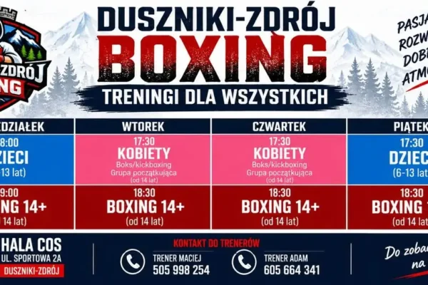 Treningi boksu i kickboxingu w Dusznikach-Zdroju – zapisy na nowy sezon