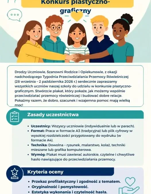 Konkurs plastyczny w Polanicy-Zdroju: przeciwdziałajmy przemocy rówieśniczej