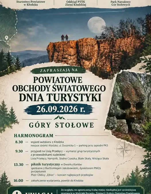 Powiatowe Obchody Światowego Dnia Turystyki w Górach Stołowych – zapisy do 21 września