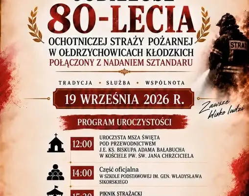 Ołdrzychowice Kłodzkie: 80-lecie miejscowej OSP z nadaniem sztandaru