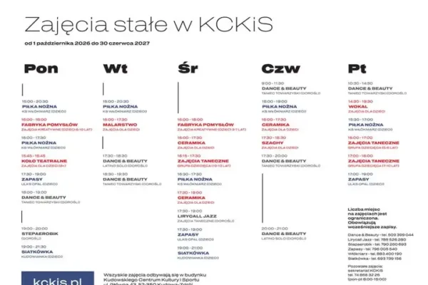 Kudowa-Zdrój: ruszyły zapisy na zajęcia stałe w KCKIS na sezon 2026/2027