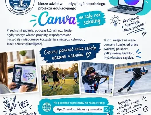 MZS Duszniki-Zdrój w ogólnopolskim projekcie „Canva na cały rok szkolny”