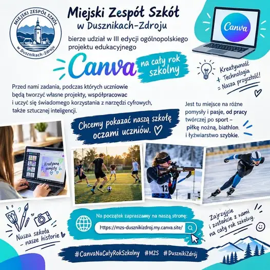MZS Duszniki-Zdrój w ogólnopolskim projekcie „Canva na cały rok szkolny”