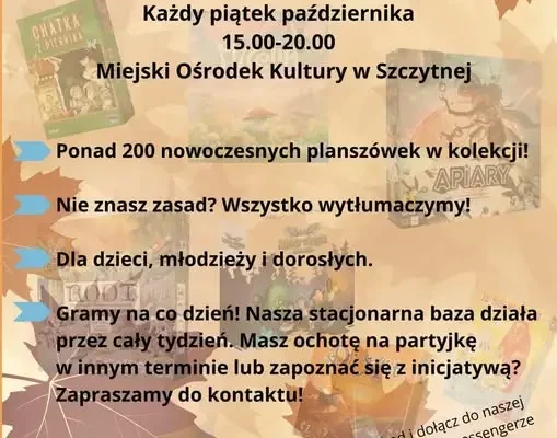 Planszówkowe wieczory wracają – każdy piątek października w Miejskim Ośrodku Kultury