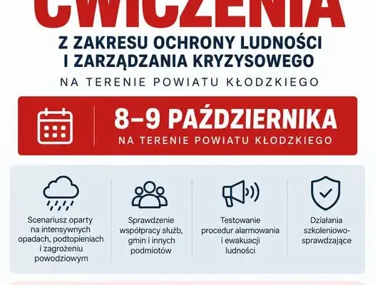 Ćwiczenia służb na terenie powiatu kłodzkiego – 8 i 9 października