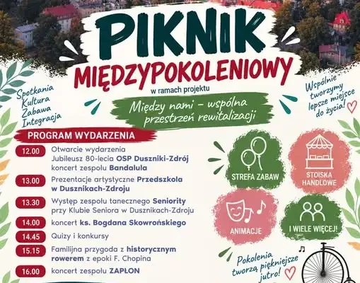 Piknik Międzypokoleniowy w Dusznikach-Zdroju: rynek zamknięty dla ruchu