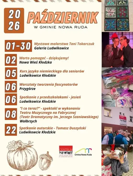 Październik w Gminie Nowa Ruda – wystawy, warsztaty i spotkania