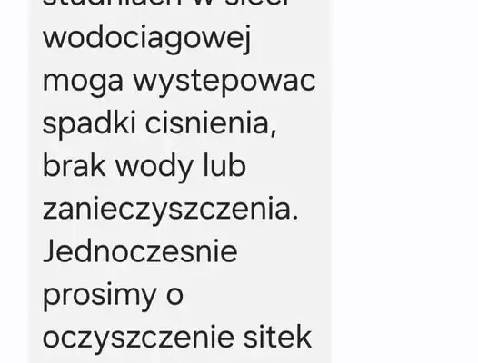 Międzylesie: możliwe spadki ciśnienia i braki wody w sieci wodociągowej