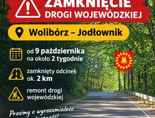 Remont na Przełęczy Woliborskiej: droga wojewódzka zamknięta od 9 października