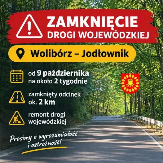 Remont na Przełęczy Woliborskiej: droga wojewódzka zamknięta od 9 października