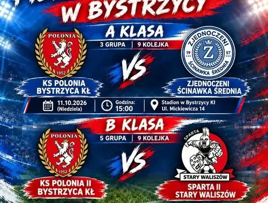 Piłkarska niedziela w Bystrzycy Kłodzkiej: derby rezerw i hit z liderem