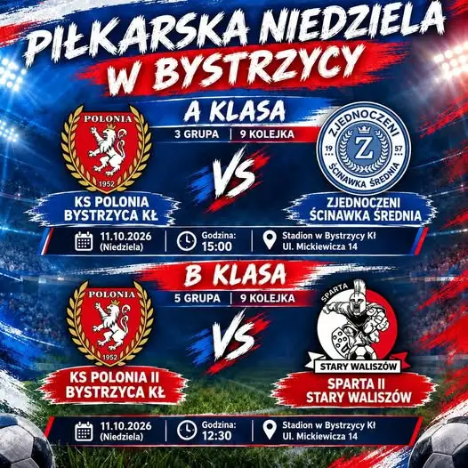 Piłkarska niedziela w Bystrzycy Kłodzkiej: derby rezerw i hit z liderem