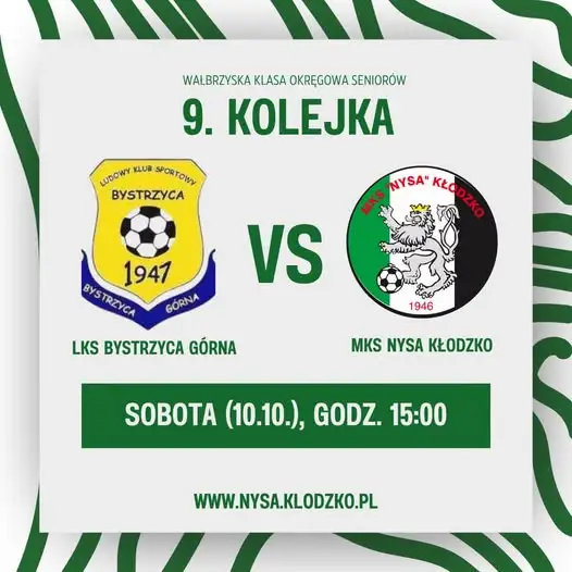 Nysa Kłodzko zagra w Bystrzycy Górnej w 9. kolejce Klasy Okręgowej