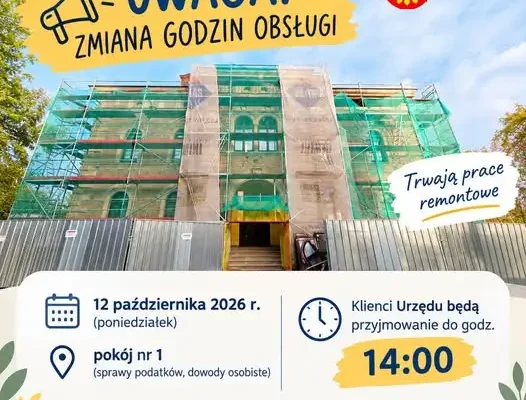 Urząd Gminy Nowa Ruda: w poniedziałek krótsza obsługa w pokoju nr 1