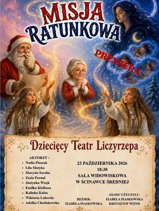 „Misja Ratunkowa” – premierowy spektakl Dziecięcego Teatru Liczyrzepa w Ścinawce Średniej