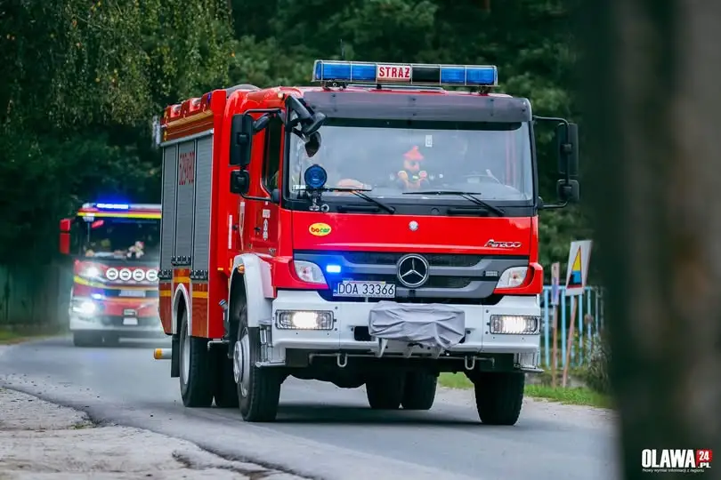 Interwencje strażaków z Oławy: NZK w Bystrzycy i pożar sadzy w Starym Górniku