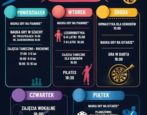 MOK Szczytna zaprasza na zajęcia stałe – dla dzieci, dorosłych i seniorów