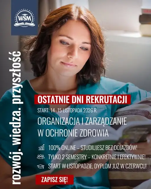 Wyższa Szkoła Medyczna w Kłodzku prowadzi ostatnią rekrutację na studia podyplomowe z zarządzania ochroną zdrowia
