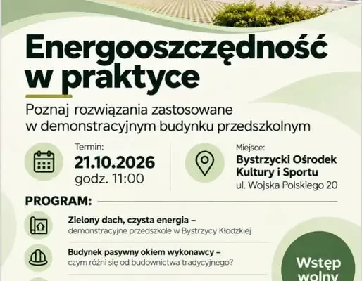 Bystrzyca Kłodzka: spotkanie o energooszczędności w nowym przedszkolu