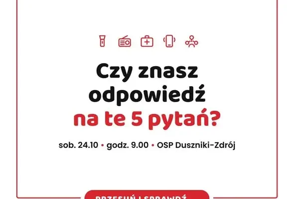 Bezpłatne szkolenie „Przygotowani – jak działać w kryzysie” w Dusznikach-Zdroju