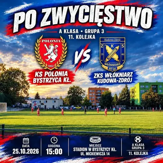 Polonia Bystrzyca Kłodzka zmierzy się z Włókniarzem Kudowa-Zdrój w 11. kolejce A klasy
