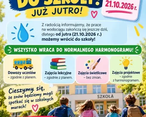 Lądek-Zdrój: uczniowie wracają do szkoły po zakończeniu prac na wodociągu
