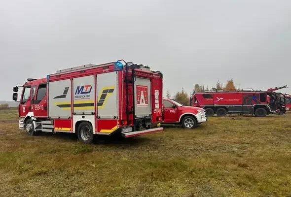 Ćwiczenia służb ratowniczych na lotnisku Olsztyn-Mazury