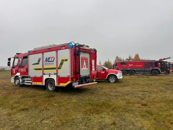 Ćwiczenia służb ratowniczych na lotnisku Olsztyn-Mazury