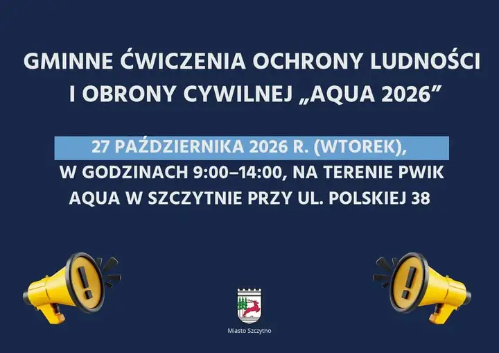 Ćwiczenia „AQUA 2026” w Szczytnie – ewakuacja i pierwsza pomoc na terenie PWiK