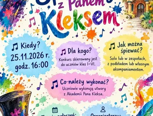 Konkurs „Śpiewamy z Panem Kleksem” – zapisz się do 15 listopada!
