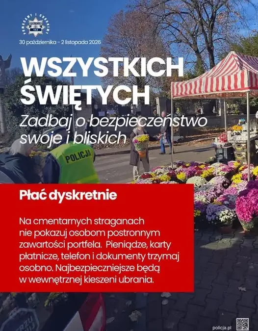 Bezpieczne Wszystkich Świętych: policja ze Szczytna apeluje o rozwagę